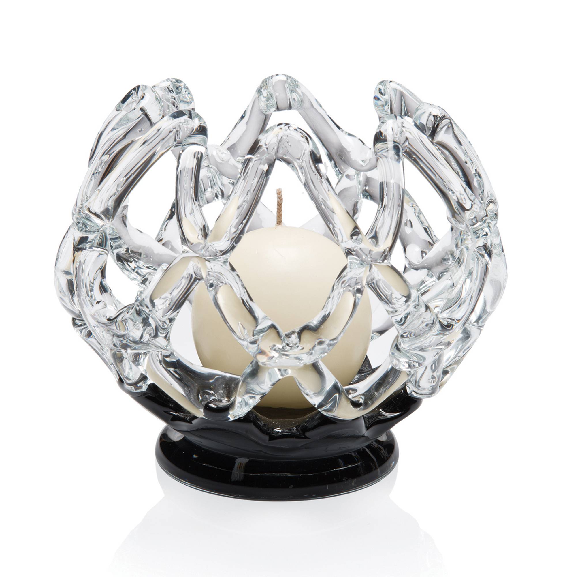 Newgrange Living 16cm Ball Candleholder Black Base Candlesticks