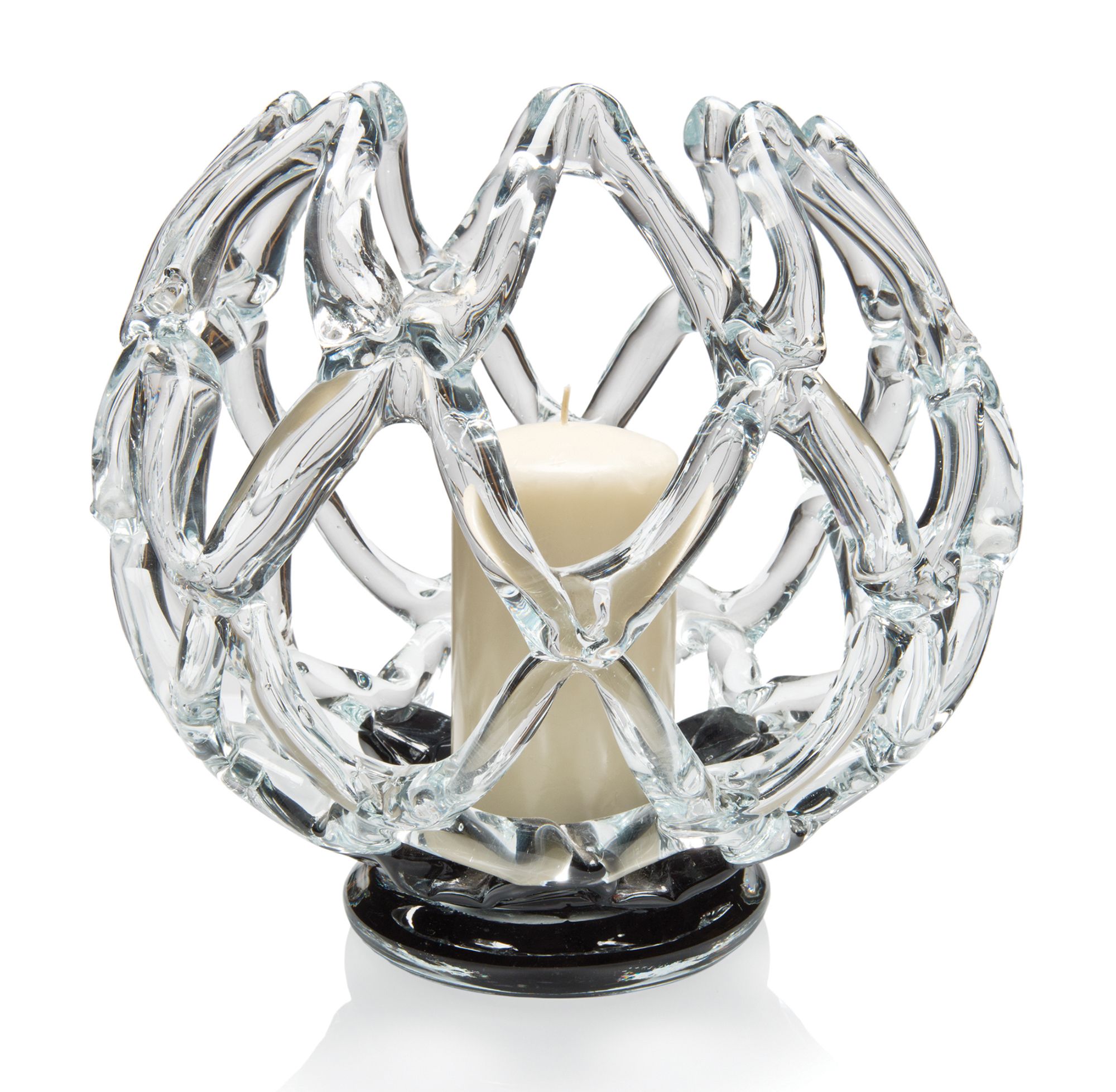 Newgrange Living 30cm Pillar Candleholder Black Base