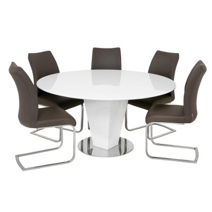 Alessandria 4-6 Person Round Dining Table White