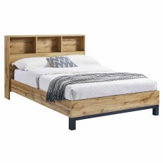 Bali Bedstead With Bookcase Oak (Multiple Sizes)