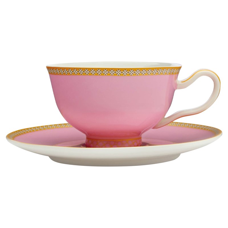 Maxwell & Williams Teas & C's Kasbah Porcelain 200ml Footed Cup and Saucer Hot Pink 
