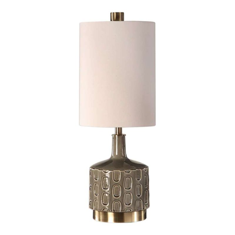 Mindy Brownes Darrin Table Lamp Green Base with Cream Shade