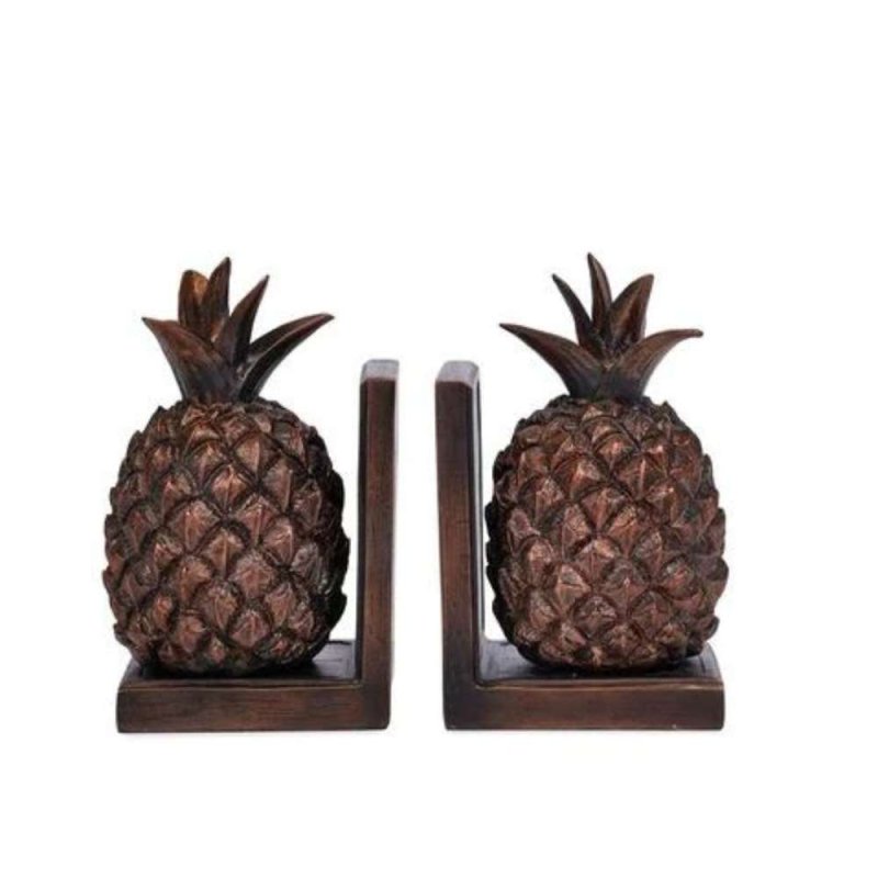 Mindy Brownes Pineapple Bookends Brown (Set of 2)