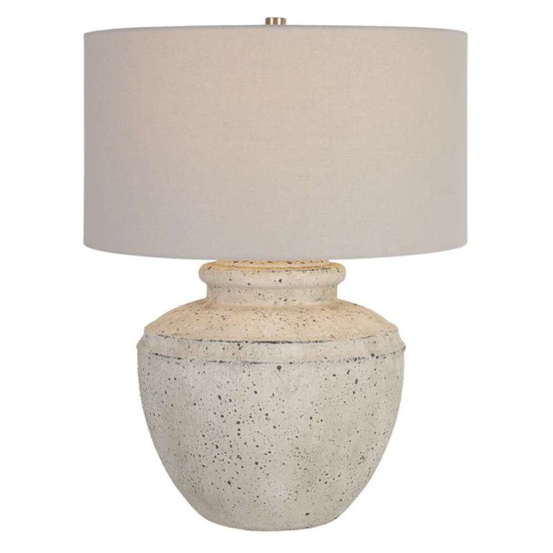 Mindy Brownes Artifact Table Lamp Stone Base with White Shade