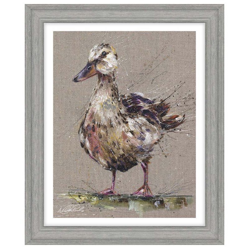 Artko Daisy Duck 29cm x 35cm Picture By Nicola Jane Rowles With Grey Frame 