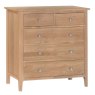 Alford 3+2 Drawer Chest of Drawers Light Oak