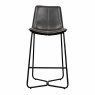 Valencia Low Bar Stool Faux Leather Charcoal