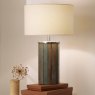 Kerala Distressed Wood Table Lamp With White Shade