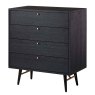 Barcelona 4 Drawer Chest Of Drawers Black & Copper