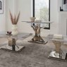 Tremmen Console Table Stainless Steel & Milan Grey Marble Effect Top Lfiestyle