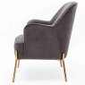 Mia Occasional Chair Velvet Fabric Steel Side On