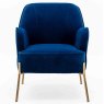 Mia Occasional Chair Velvet Fabric Navy Straight On