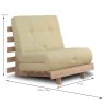 Kobe Single Futon/Sofa Bed Fabric Natural Dimensions