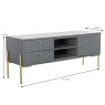 Madrid TV/Entertainment Unit Grey & Gold Angled with Measurements