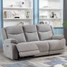 Robson Electric Reclining 2 Seater Sofa With Console Fabric Light Grey Lifestyle