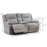 Robson Electric Reclining 2 Seater Sofa With Console Fabric Light Grey Measurements