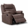 Velino Manual Reclining Armchair Faux Suede Chestnut Brown