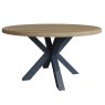 Hayley 6 Person Round Dining Table Midnight Blue