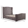 Downton Double (135cm) Fabric Bedstead With Storage Slate Measurements