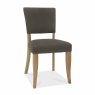 Khan Rustic Oak Dining Chair Upholstered Grey