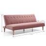 Lima 3 Seater Sofa Bed Fabric Dusty Pink Dimensions