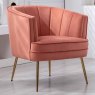 Gia Occasional Tub Chair Fabric Velvet Rose Side