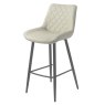 Sammy High Bar Stool Faux Leather Taupe With Black Legs