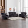 Fremantle 4+ Seater Manual Reclining Sofa With Central Console Fabric Charcoal Lifestyle