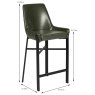 Calabria High Bar Stool Faux Leather Olive Dimensions