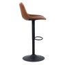 Oregon High/Low Gas Lift Bar Stool Faux Leather Brandy Side View