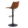 Oregon High/Low Gas Lift Bar Stool Faux Leather Brandy Angled Back