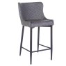 Vancouver Low Bar Stool Faux Leather Grey