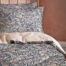 Malory Traditional Floral Reversible Double Duvet Cover Set Navy