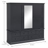 Lille 3 Door + 6 Drawers Wardrobe Charcoal Dimensions