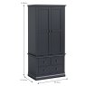 Lille 2 Door + 3 Drawer Wardrobe Charcoal Dimensions