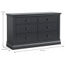 Lille 3 + 3 Drawer Chest Of Drawers Charcoal Dimensions