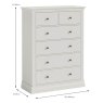 Lille 4 + 2 Drawer Chest Of Drawers Light Grey Dimensions