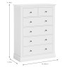 Lille 4 + 2 Drawer Chest Of Drawers White Dimensions