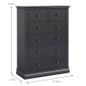 Lille 4 + 2 Drawer Chest Of Drawers Charcoal Dimensions