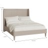 Emile King (150cm) Bedstead With Fabric Headboard Cream Dimensions