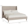 Emile Super King (180cm) Bedstead With Fabric Headboard Cream Dimensions