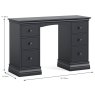 Lille 3 + 3 Drawers Dressing Table Charcoal Dimensions