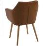 Nora Carver Dining Chair Faux Leather Brandy Rear View