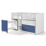 Vipack Bonny Mid Sleeper With Pull Out Desk Blue Front