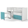 Vipack Bonny Mid Sleeper With Pull Out Desk Turquoise Front