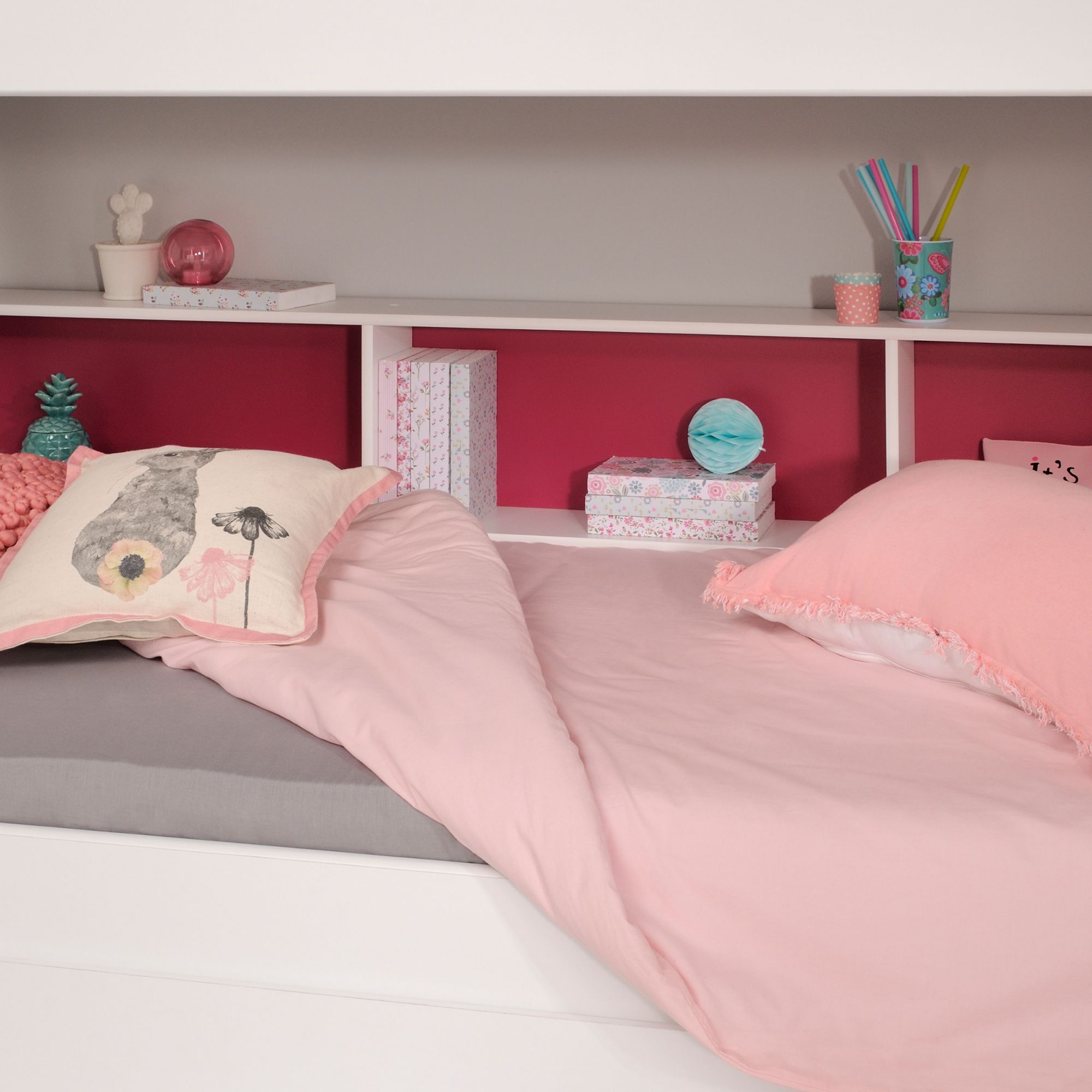 Parisot Leo Bunk Bed White With Pink & Blue Interchangeable Panels