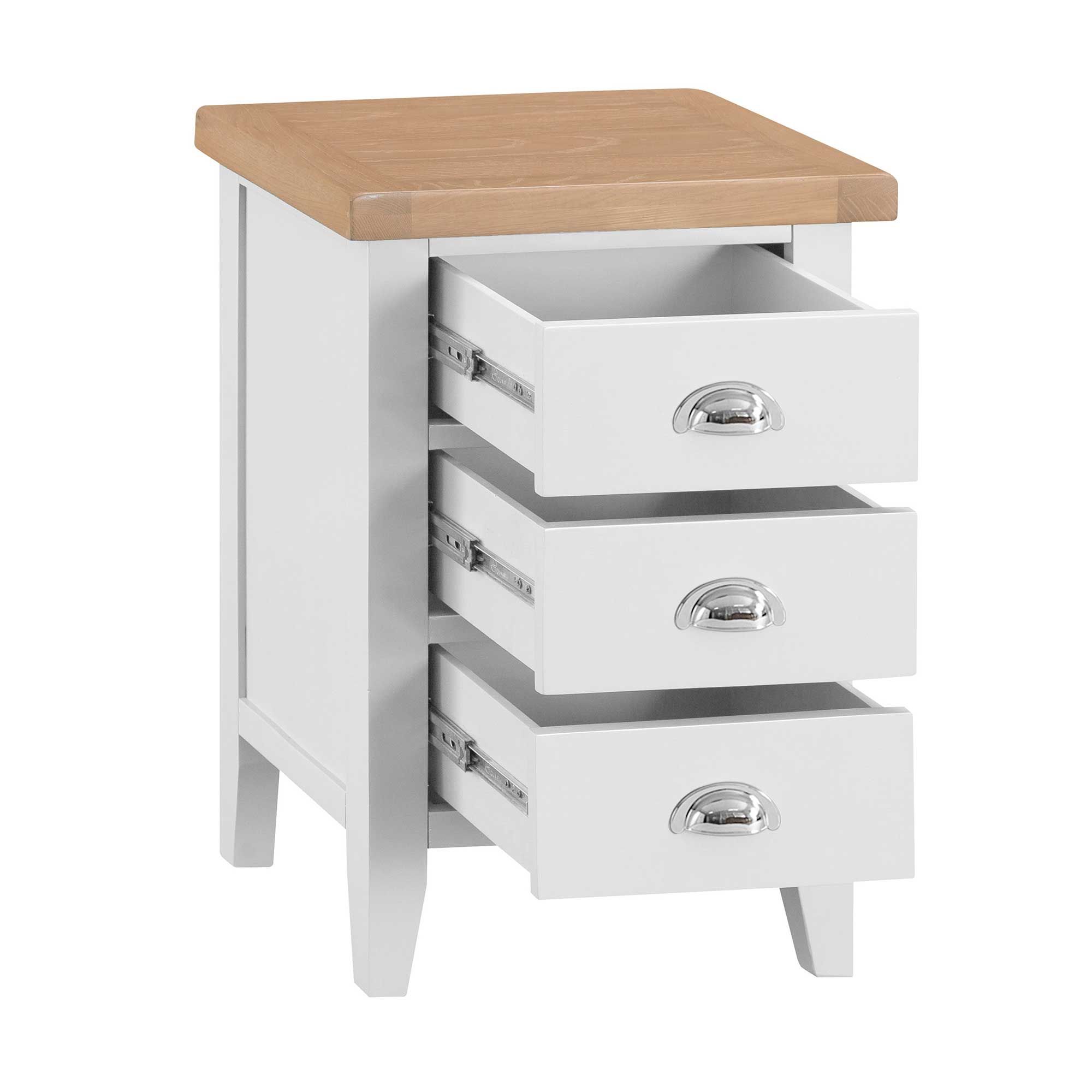 Tilly Large 3 Drawer Bedside Locker White Bedside Lockers & Bedside Tables Meubles