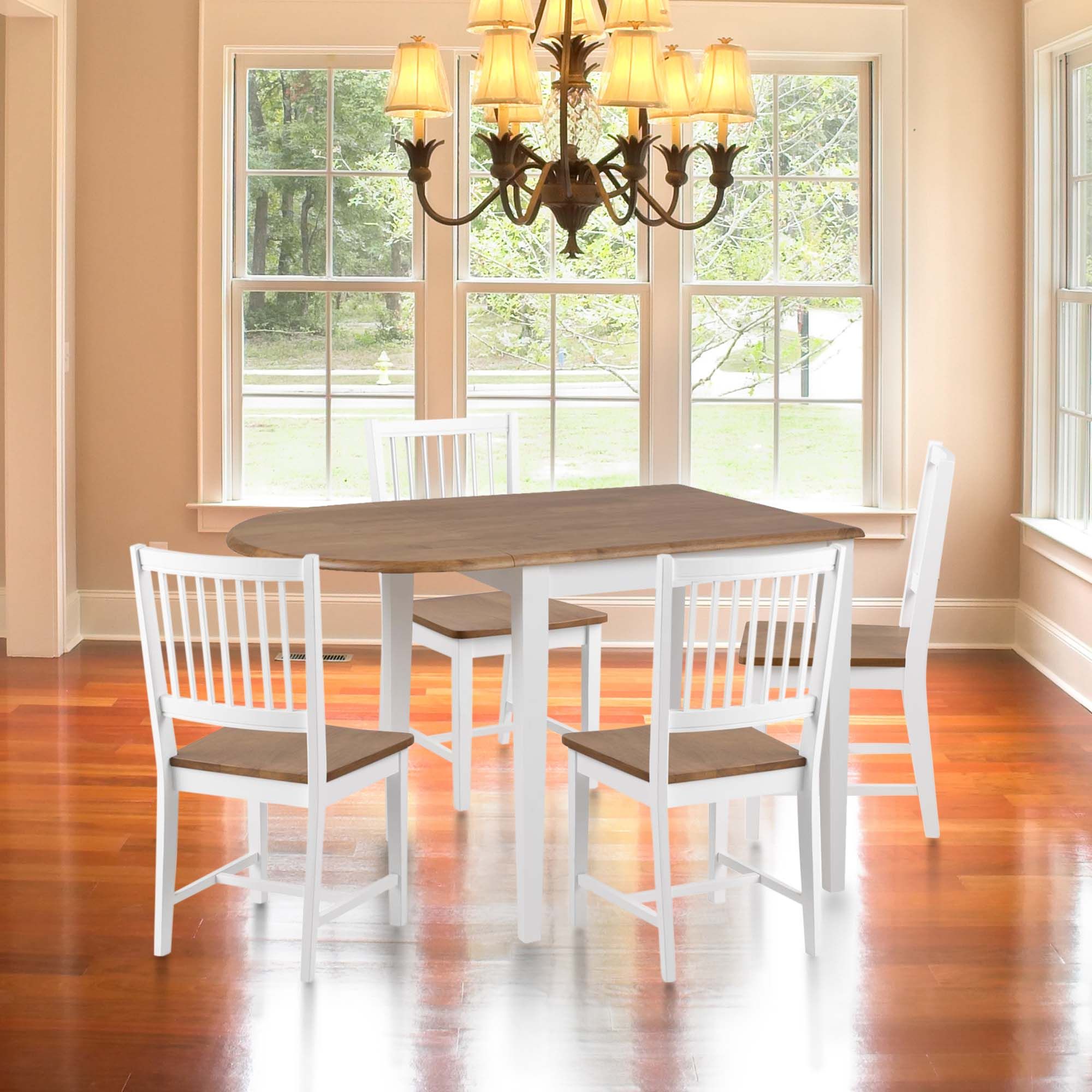 Brussels 2-4 Person Dining Table With Extension Leaf White & Oak