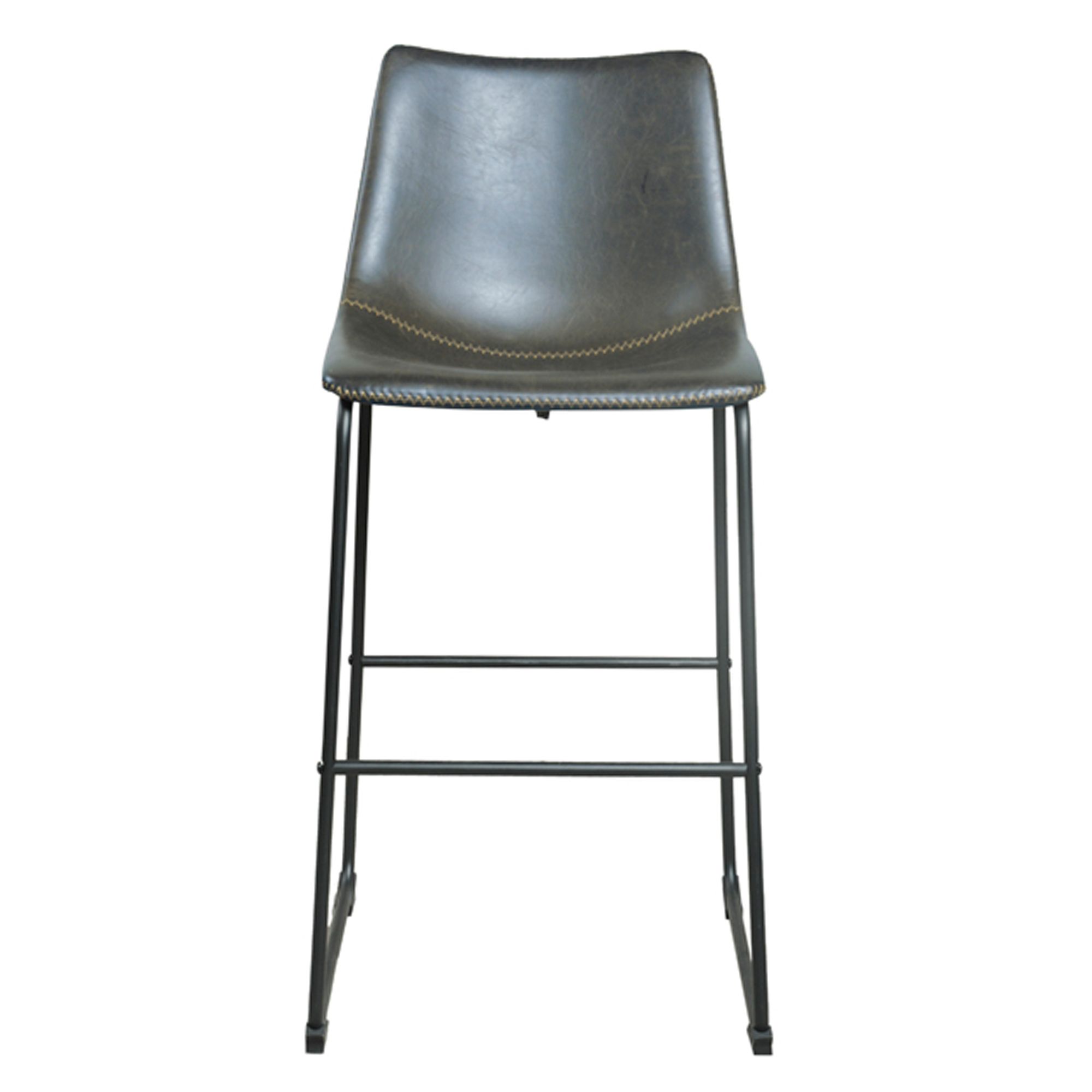 Cooper High Bar Stool Faux Leather Grey Counter Stools & Bar Stools