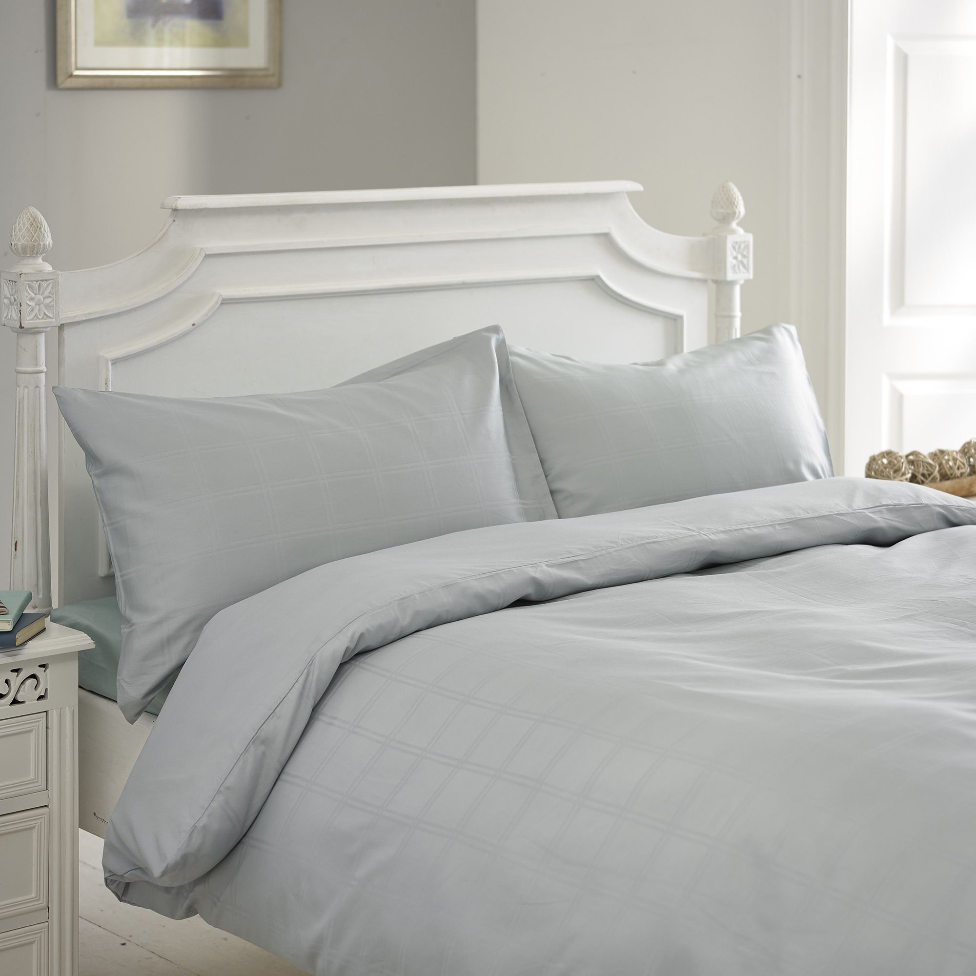 The Lyndon Company Milan Double Duvet Cover Set Duck Egg Meubles